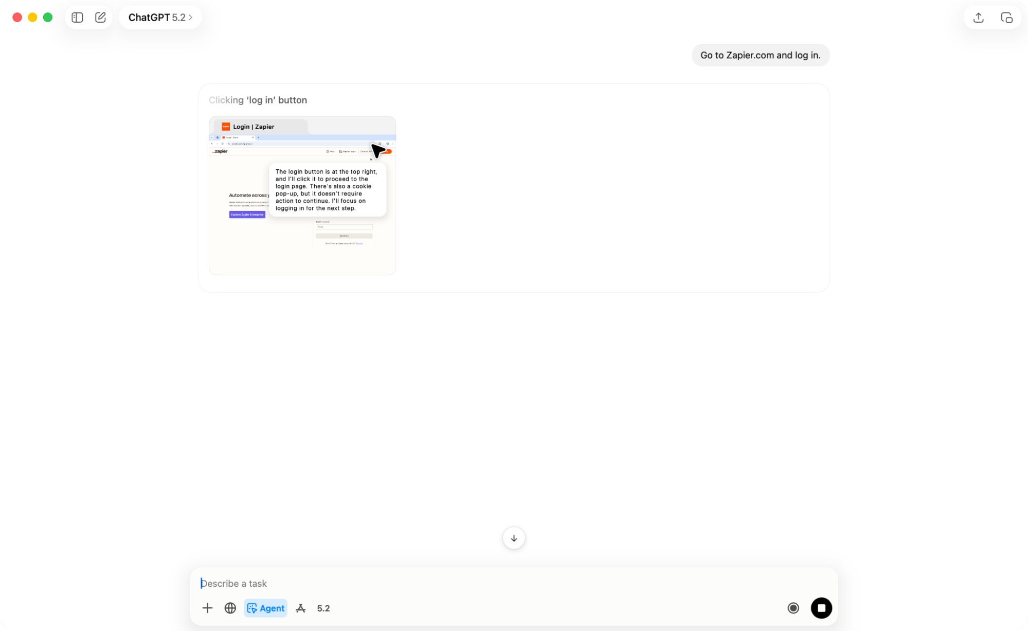 Trợ lý ChatGPT đăng nhập vào Zapier