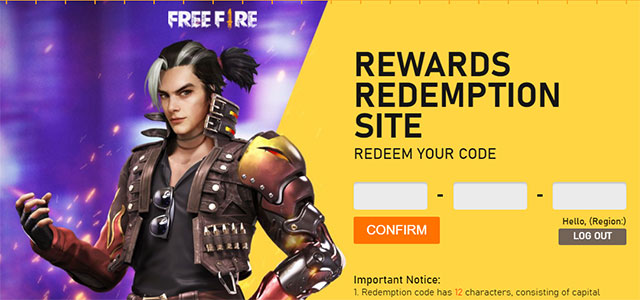 Nhập mã Redemption Free Fire
