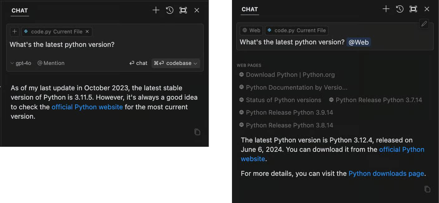 Hỏi về phiên bản Python mới nhất có và không cần tìm kiếm trên web