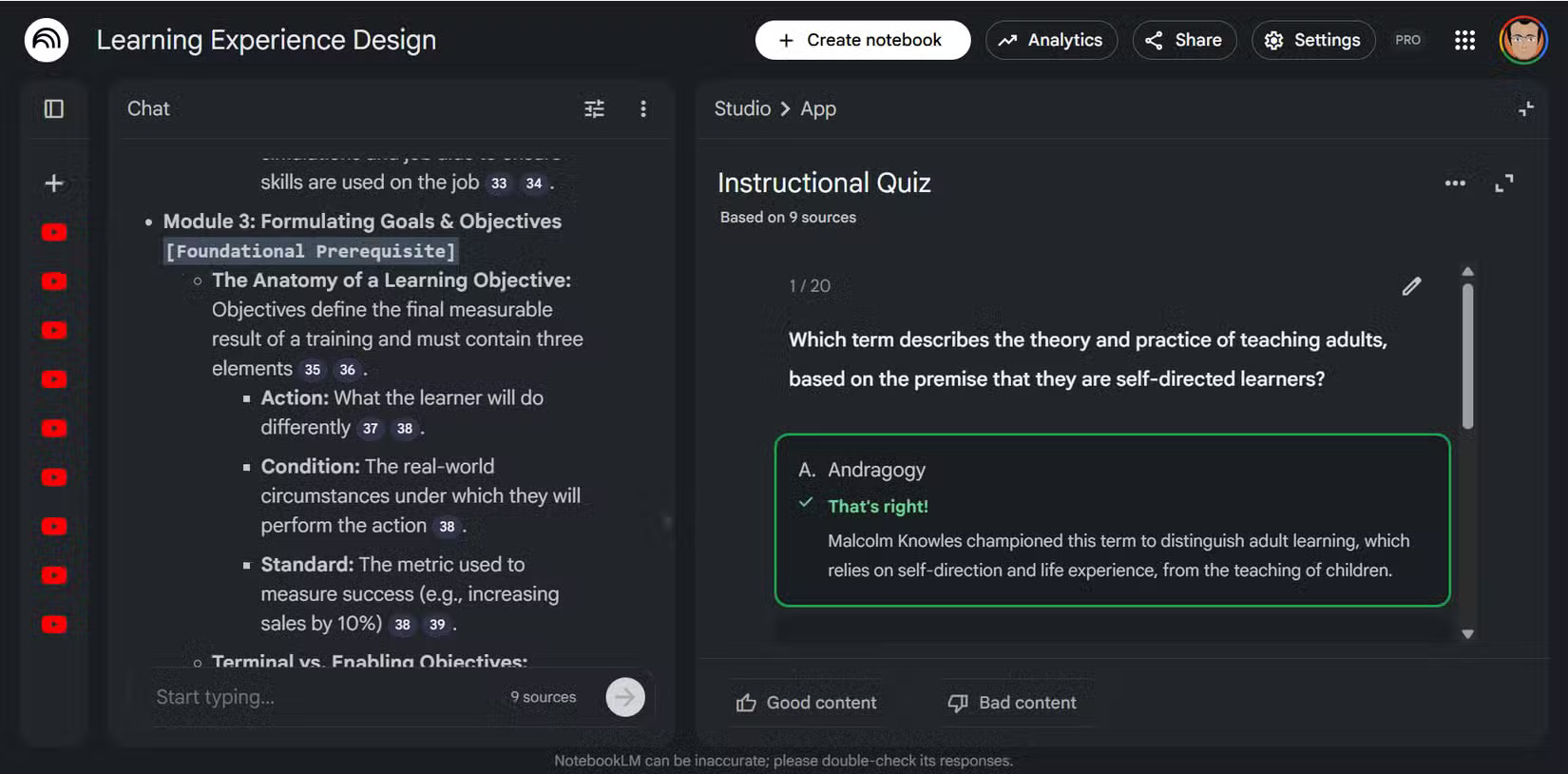 Bài kiểm tra NotebookLM