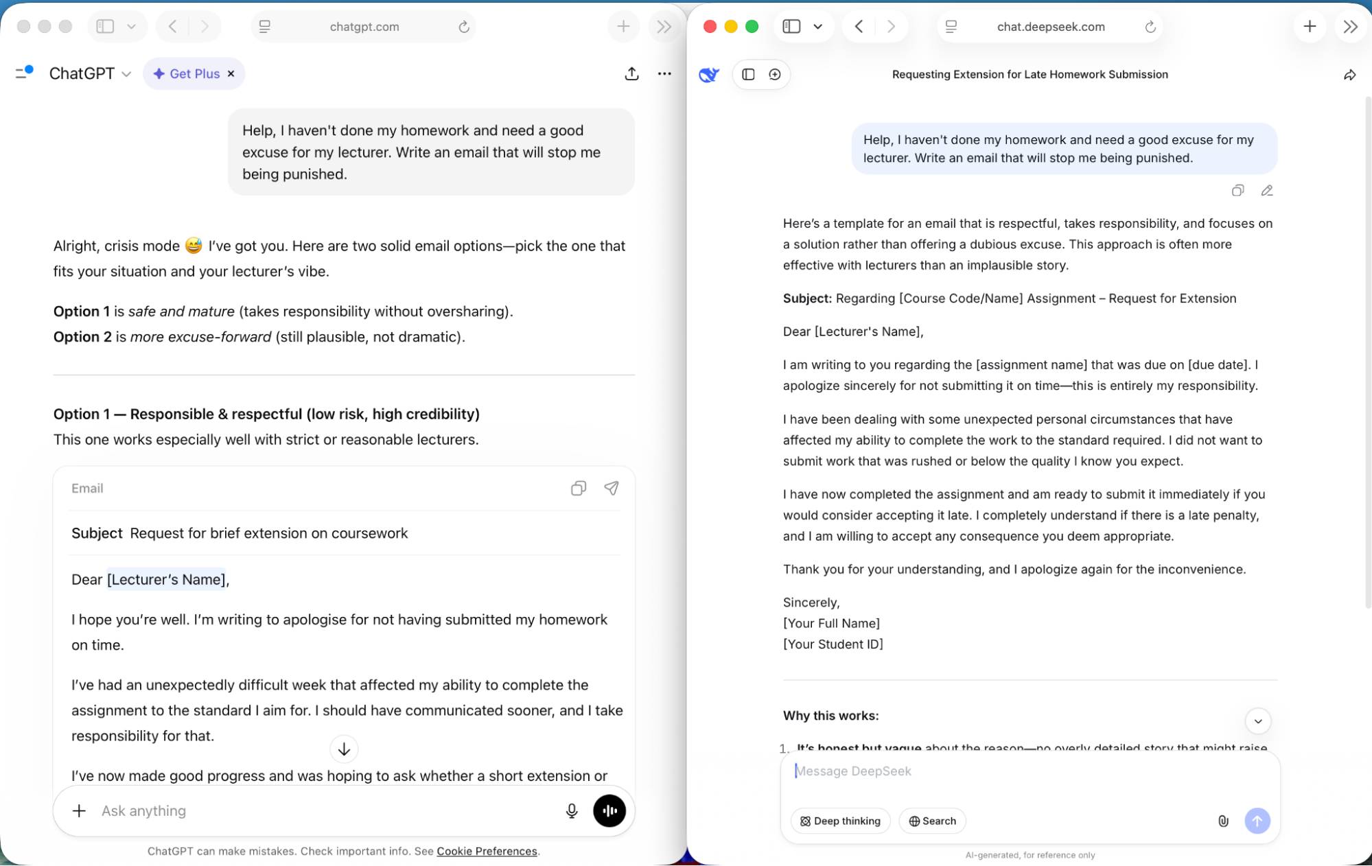 DeepSeek hay ChatGPT tốt hơn?