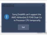 Droid4X không hỗ trợ chip AMD Athlon, cách sửa như thế nào? 