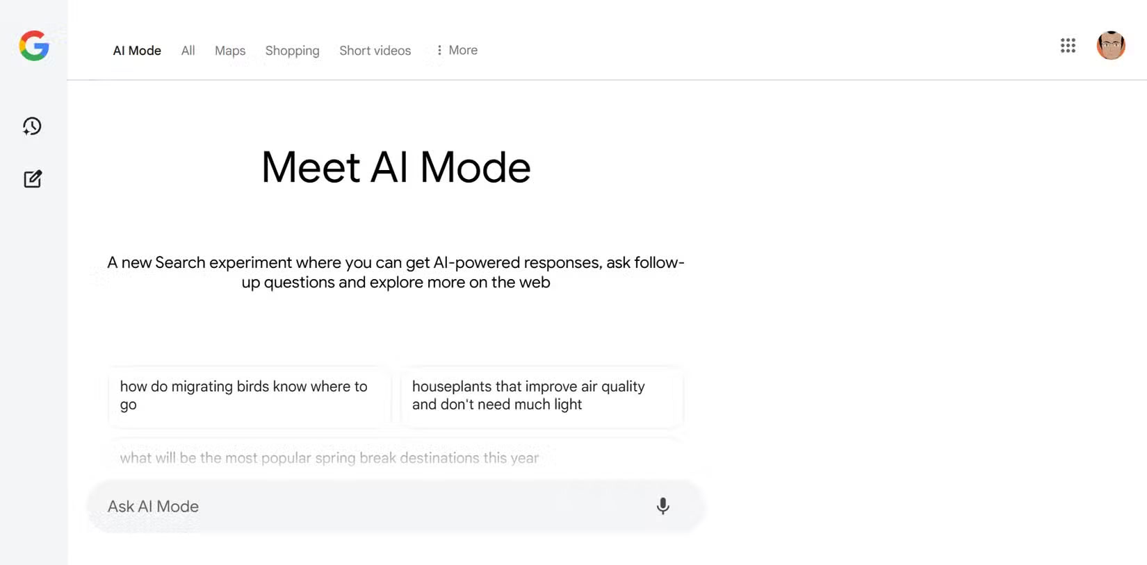 Làm quen với Google AI Mode