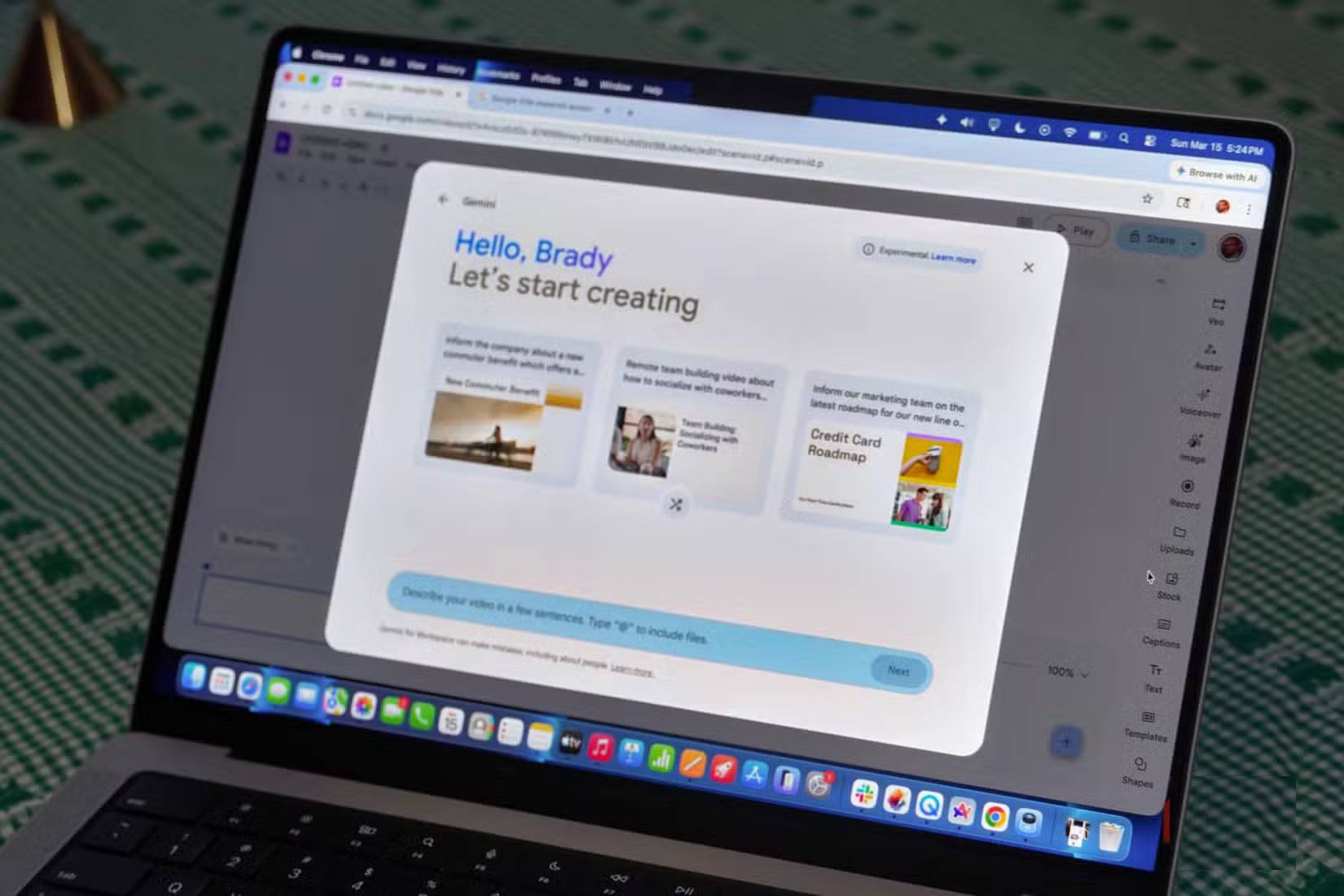Nhập prompt trong Google Vids