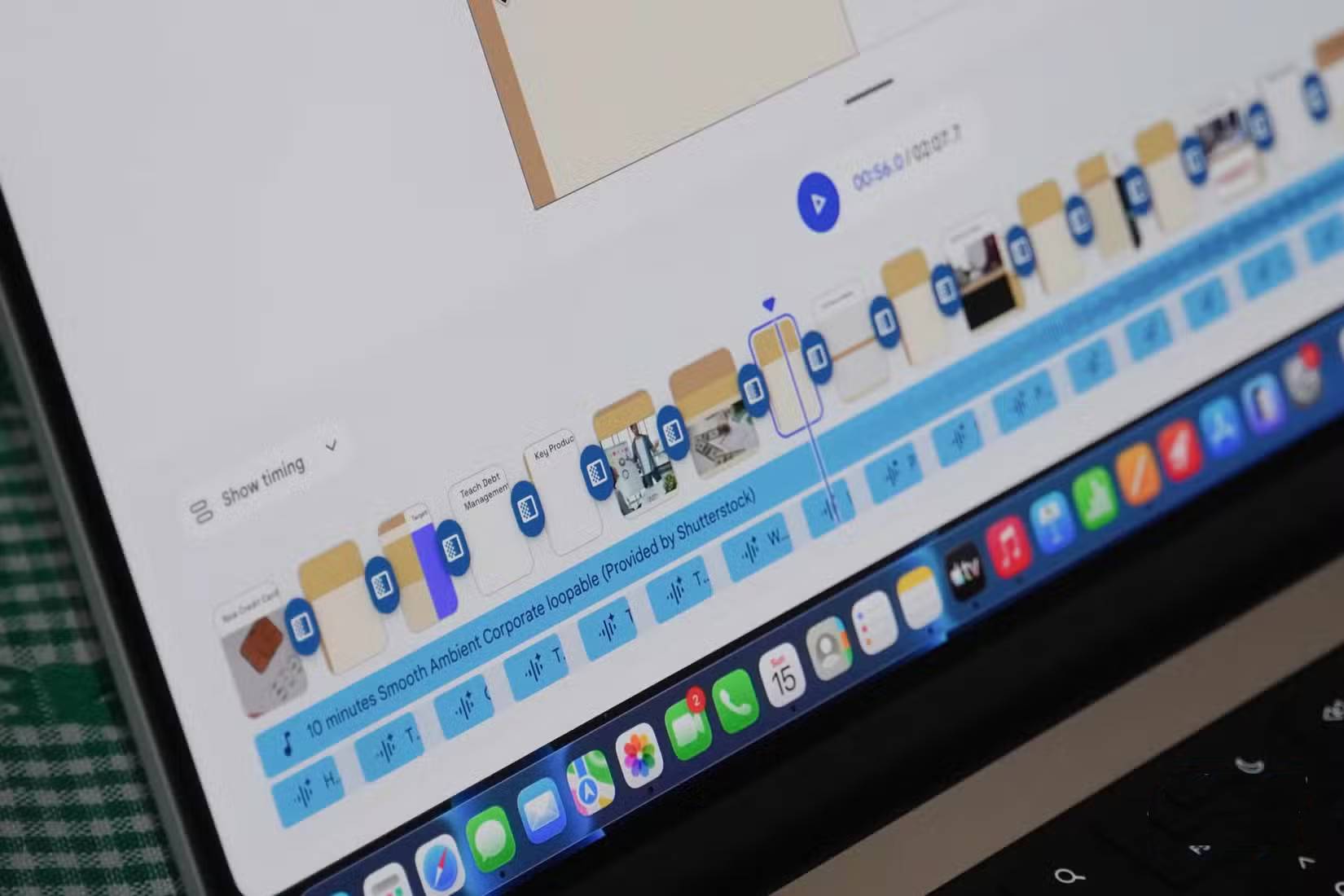 Một đoạn âm thanh mẫu được thêm vào Google Vids.