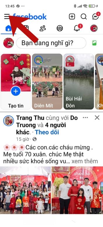Ấn vào biểu tượng ba dấu gạch chân