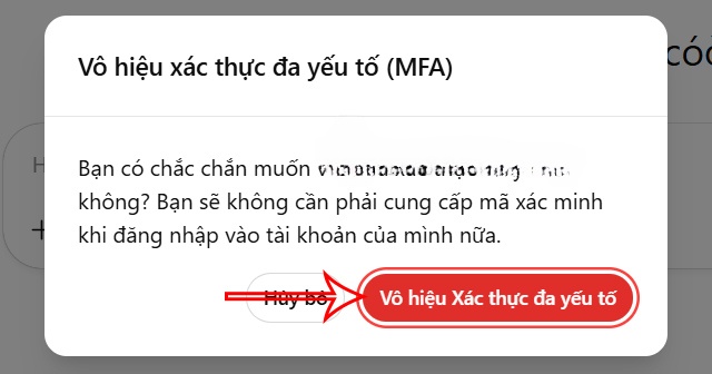 Thực hiện vô hiệu hóa bảo mật 2 lớp ChatGPT