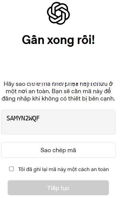 Mã đăng nhập ChatGPT khẩn cấp