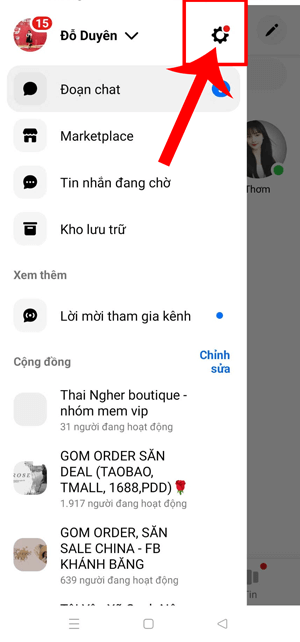 Ấn vào biểu tượng răng cưa