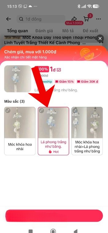 Lựa chọn phân loại sản phẩm cần mua