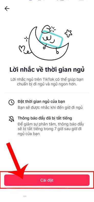 Nhấn vào mục Cài đặt