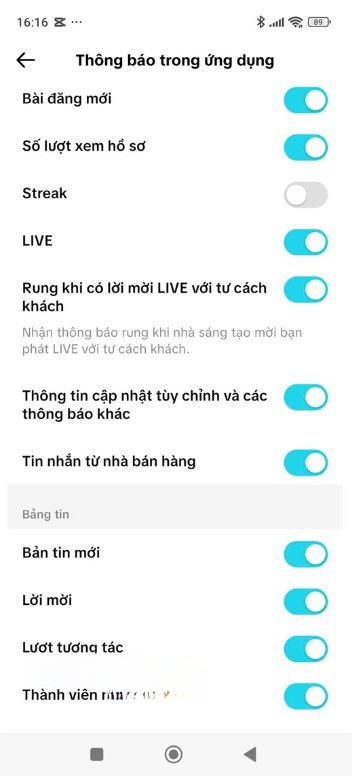 Đã bật thông báo từ nhà bán bàng
