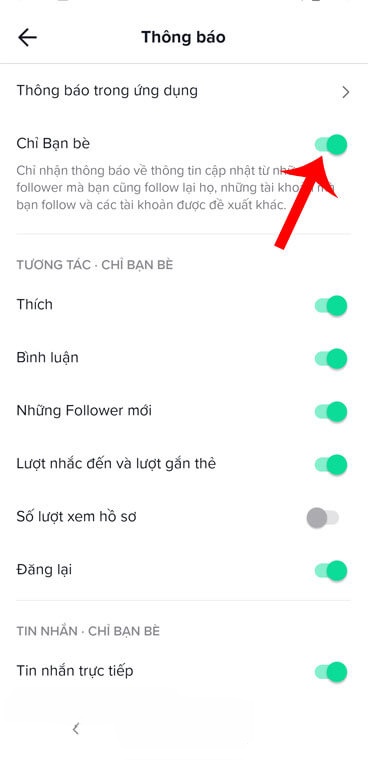 Đã bật thông báo tài khoản Đang Follow