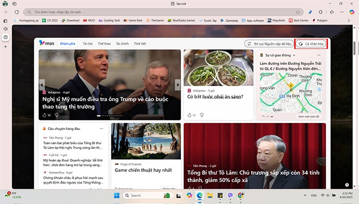  Hướng dẫn cá nhân hóa Microsoft Edge 