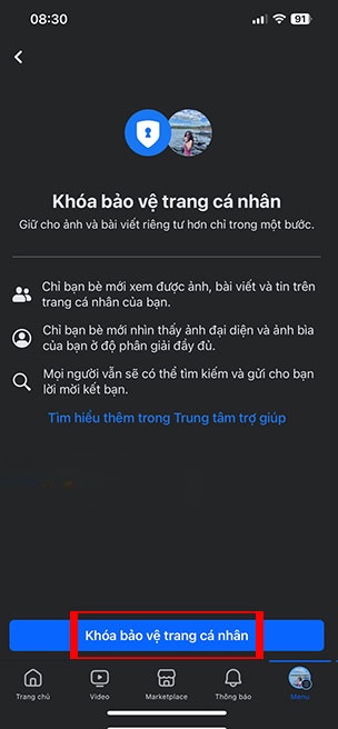 khoa bao ve trang ca nhan Facebook 3*464889