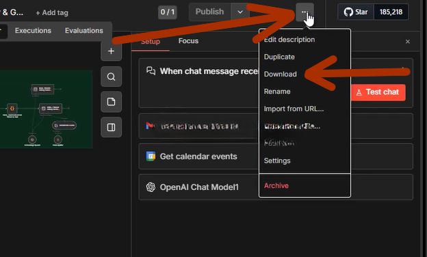 cách lưu trữ workflow n8n