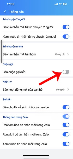 tat thong bao cuoc goi Zalo 4*432731