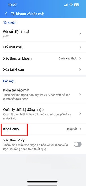 khoa Zalo bang Face ID 3*428587