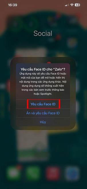 khoa Zalo bang FaceID 2*510707