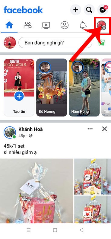 Ấn vào biểu tượng ba dấu gạch ngang