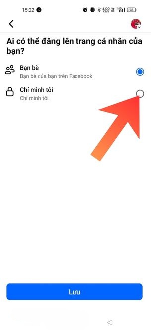 Chọn mục Chỉ mình tôi