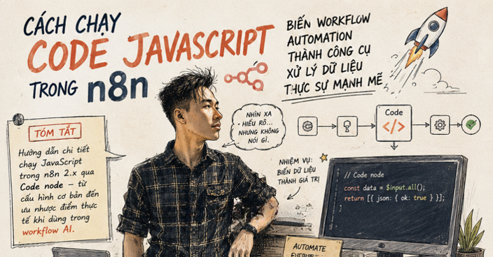  Hướng dẫn chạy Code node JavaScript trong n8n 