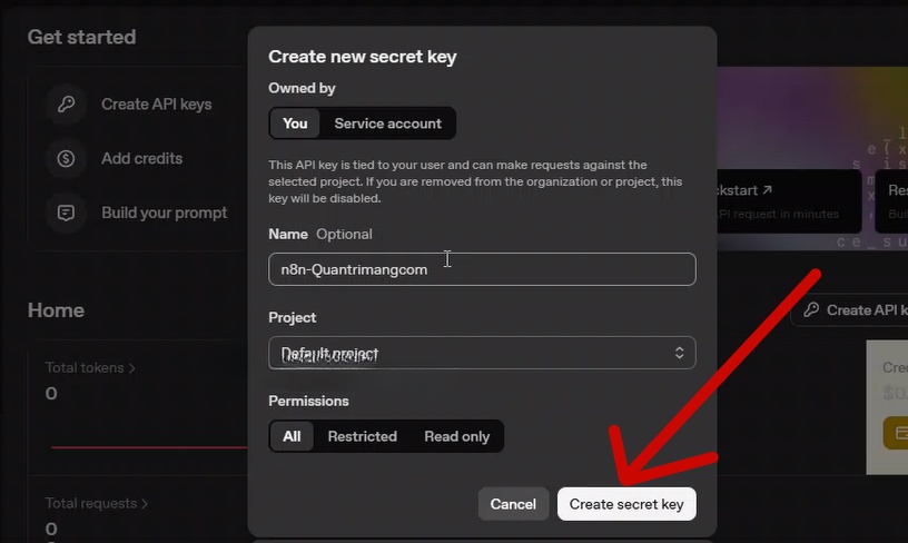 tạo api keys chatgpt