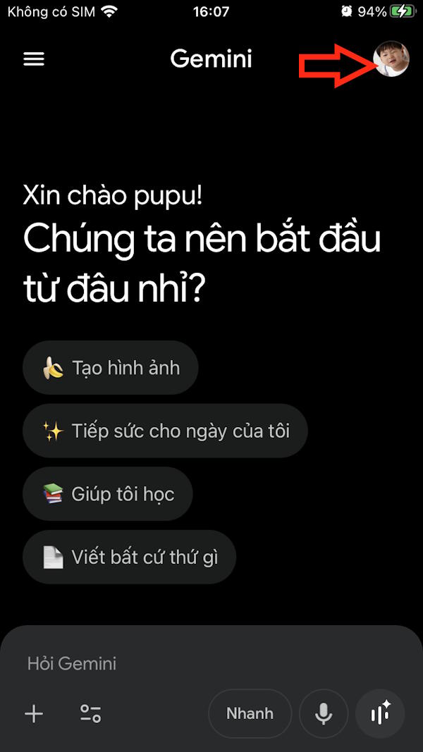 Giao diện Gemini