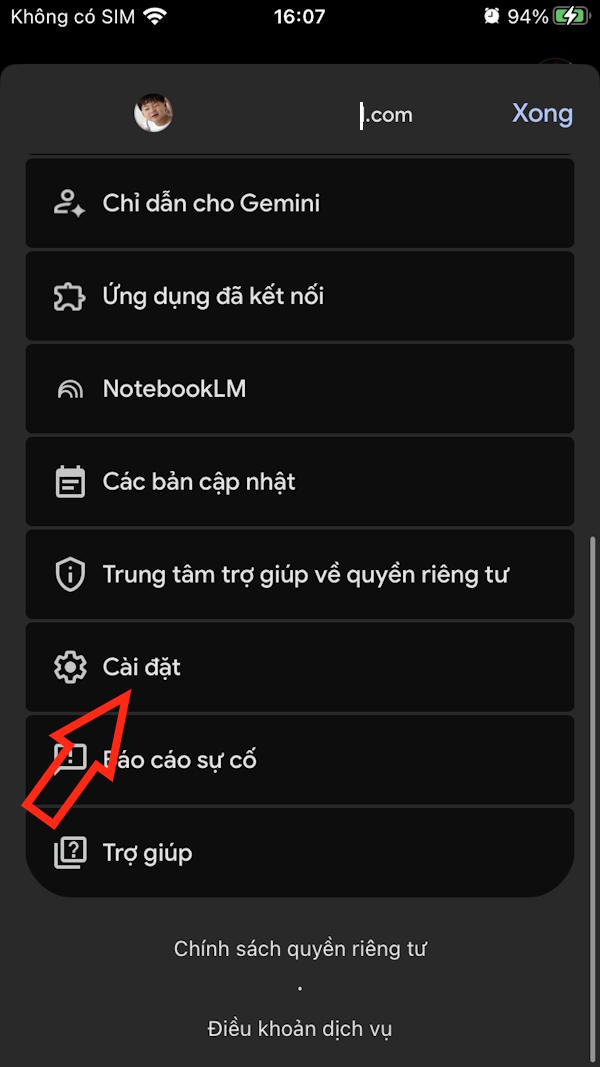 Cài đặt Gemini