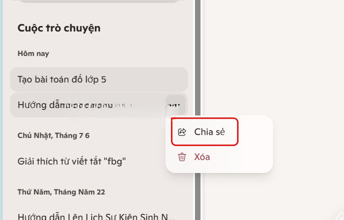 Chia sẻ trò chuyện Copilot từ trang web