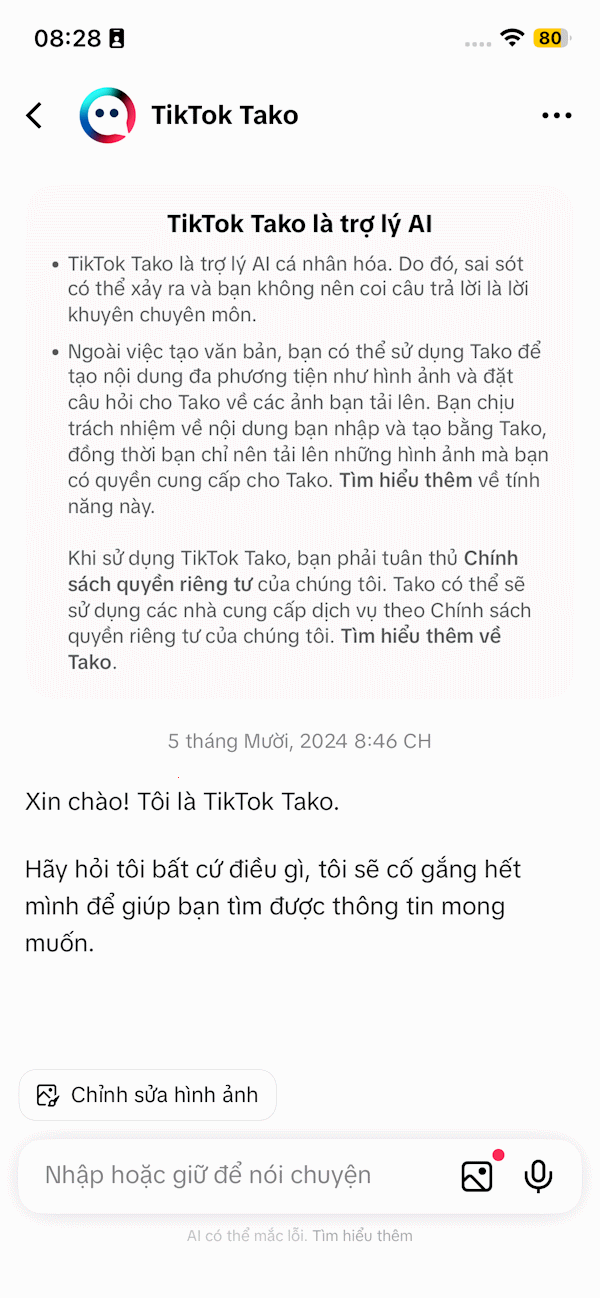 Chat với Tako