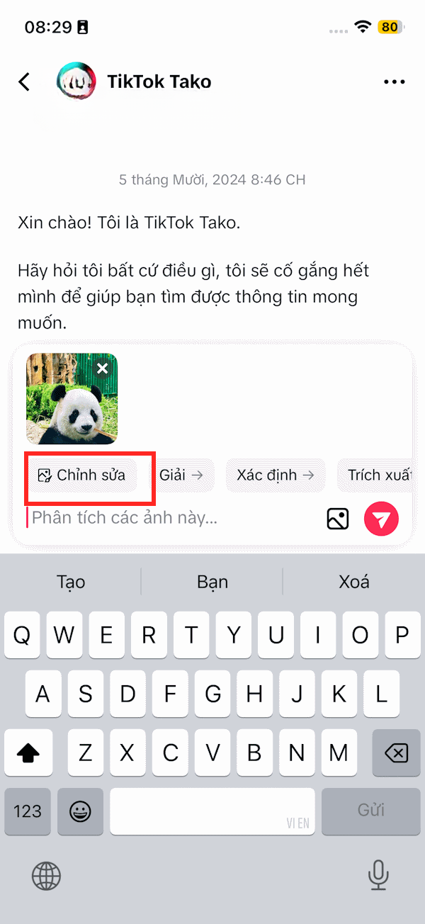 Chỉnh sửa hình ảnh AI trên Tako