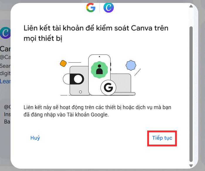 Thực hiện kết nối Canva trên Gemini