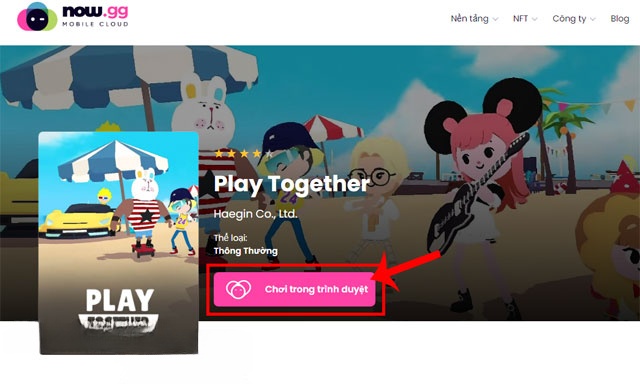 Nhấn vào nút Chơi game trên trình duyệt