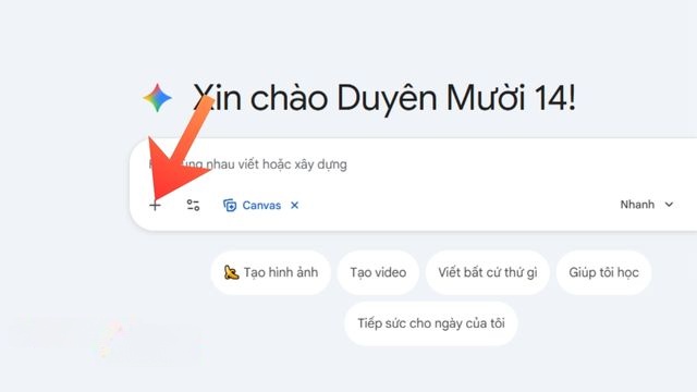 Nhấp chuột vào biểu tượng dấu "+"
