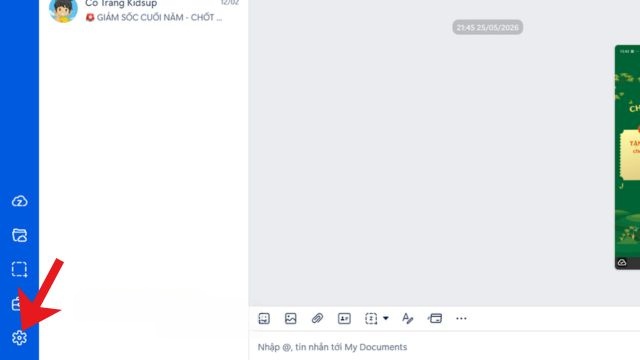 Click chuột vào biểu tượng Cài đặt
