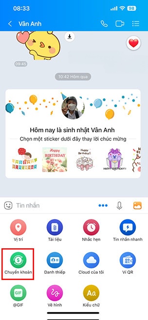 cach chuyen khoan truc tiep trong Zalo 2*456907