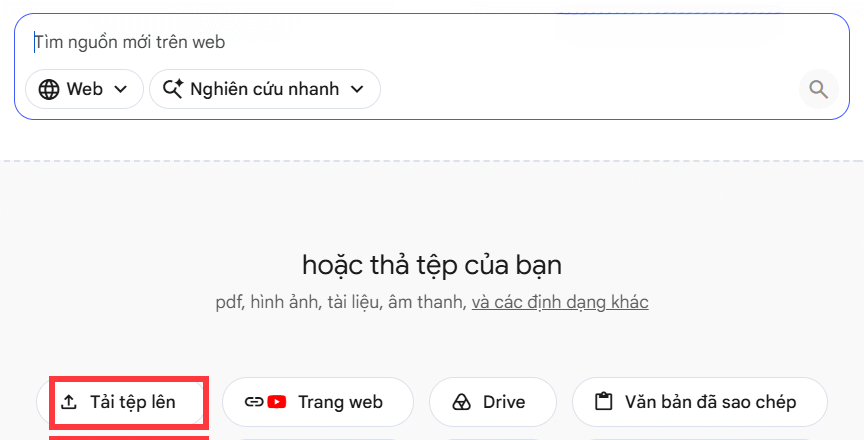 Tải file SKKN lên NotebooLM