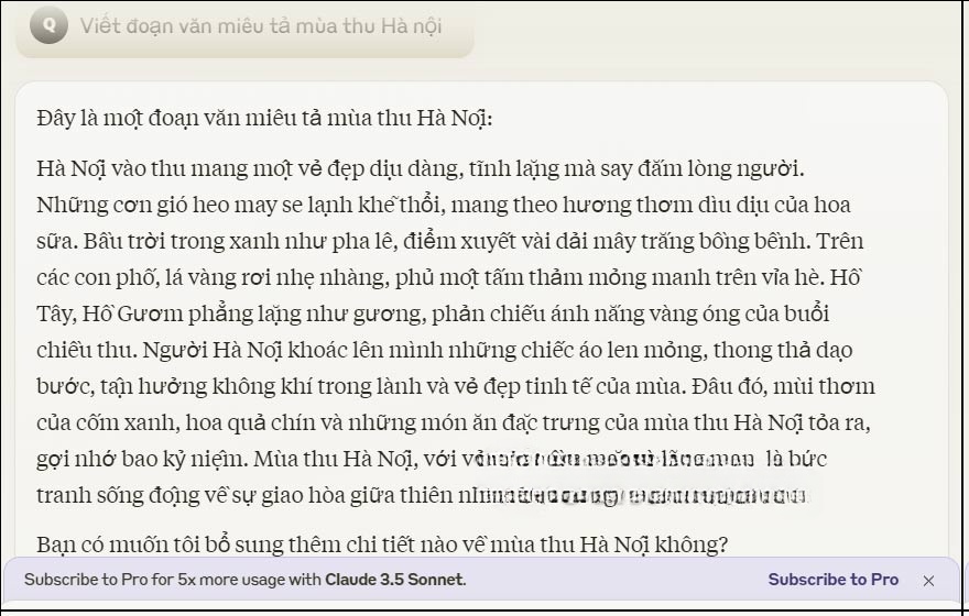 Nội dung trò chuyện với Claude AI