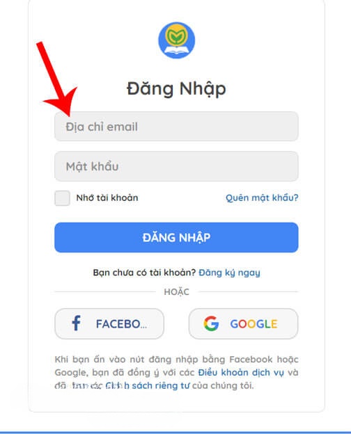 Đăng nhập tài khoản Sách mềm vừa tạo
