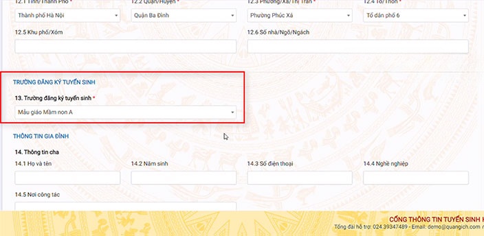 Chọn trường mần non
