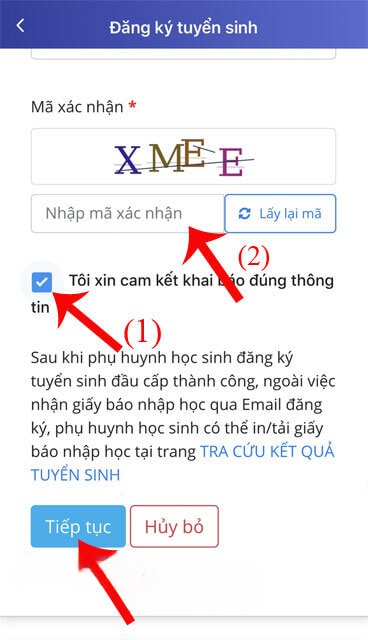 Nhập mã xác nhận