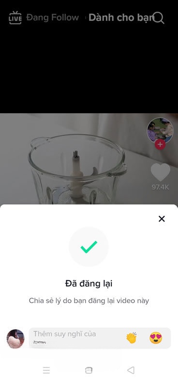 Video đã được đăng lại