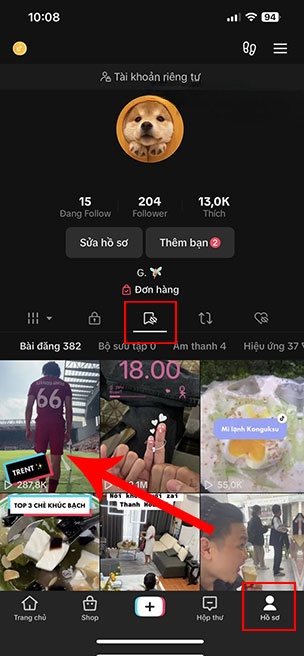 TikTok hoan tac video dang lai 4*411098