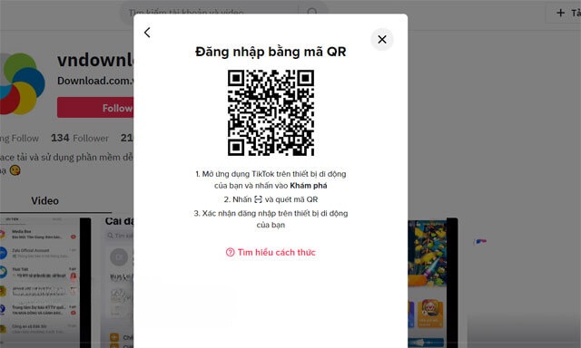 Mã QR đăng nhập máy tính