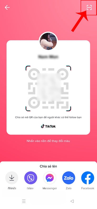 Chạm vào biểu tượng quét mã QR