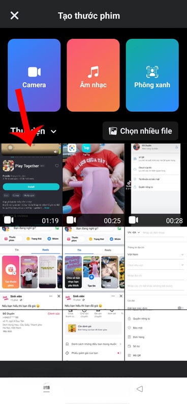Chọn video dài 1 phút bất kỳ