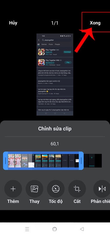Ấn vào nút Xong