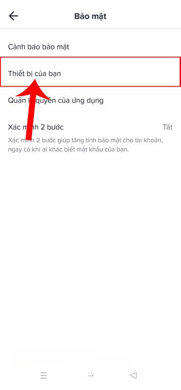 Ấn vào mục Thiết bị của bạn