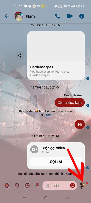 Biểu tượng cảm xúc nhanh được đổi thành avatar